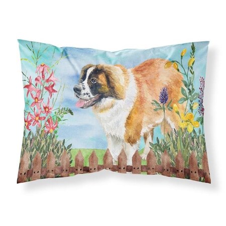 Carolines Treasures Carolines Treasures CK1241PILLOWCASE Saint Bernard Spring Fabric Standard Pillowcase CK1241PILLOWCASE